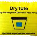 DryTote Rechargeable Desiccant Pack, Ultimate Moisture Absorption, Color Change Indicator, Safe Storage Protection, Large Capacity 200 Gallons, 100g, Yellow