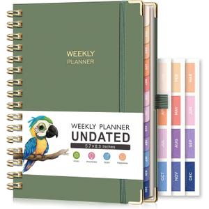 RETTACY 2026 Planner, Weekly and Monthly, Large Size (8.5" x 11"), 2026 Calendar, Jan 2026 - Dec 2026, 12-Month Tabs, Flexible Plastic Cover, 100 GSM Thick Paper (Light Green)