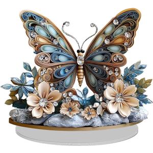 CAEJCCL Clear Desktop Decorative Sign Butterfly Gifts for Women Friends Coworker Funny Acrylic Desk Decoration Sign for Home Office Decor with Stand 7.8 Inch