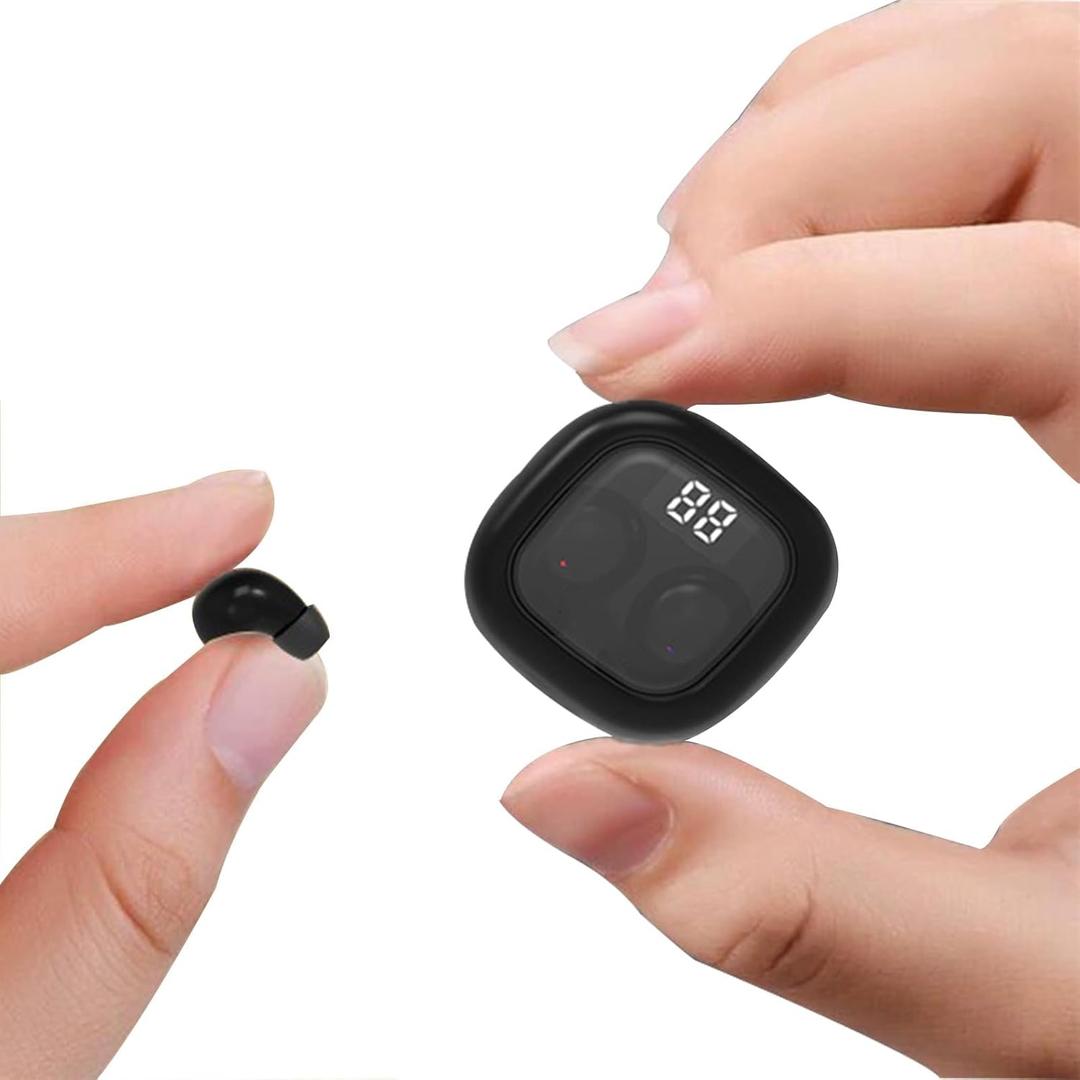 Ear Buds Invisible Mini Earbuds Wireless Bluetooth, Smallest Low Profile Micro Tiny Discreet Hidden Earbuds for Work, Small Headphones, Sleep Wireless Earphone IPX5 Waterproof for Small Ear Canals (Black)