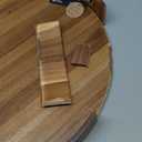 Large Ottoman Tray, 22" Big Ottoman Tray for Living Room, Large Serving Tray with Handles for Coffee Table Kitchen Counter,Great Round Wooden Trays with 4 Round Coasters for Appetizers, Dinner