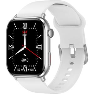 COCO BT2-Z Bluetooth Smartwatch for Seniors Men and Women, Personal Emergency PERS, Health Monitor, Heart Rate, Blood Oxygen Measuring, Fall Detection, Medication Reminder (Silver)