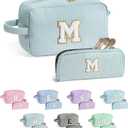 YOOLIFE Gifts for Teen Girls - Personalized Initial Makeup Bag, Birthday Gifts for Women Sister Friend Daughter Girls Kids (Green)