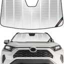 Windshield Sun Shade for Toyota RAV4 2019-2025; RAV4 Prime 2021-2024. Reflective Aluminum Film Front Window Sunshade - BLAZBLOCK