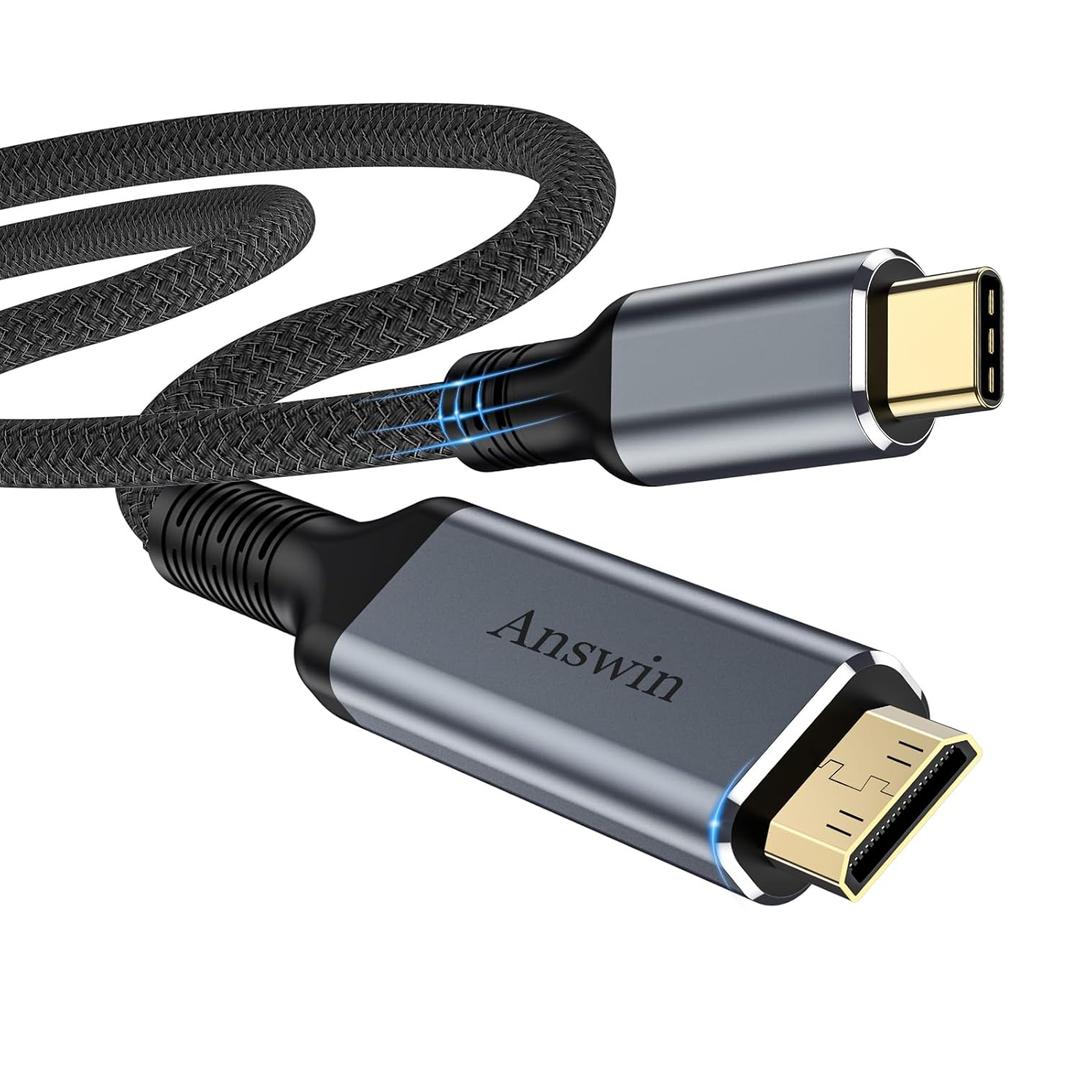 USB C to Mini HDMI Cable 3FT (NOT HDMI), 4K@30Hz/2K@60Hz/1080P Type-C to Mini HDMI for MacBook, iPad Pro, iPhone 15 Series, Galaxy S23, Steam Deck, ROG Ally, Laptop to Portable Monitor Cable (3ft c to mini hdmi 4k)