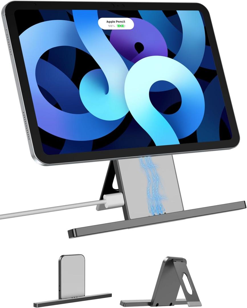 YACAISI Magnetic Wireless Charger for iPad 10th Generation, iPad (A16) Only, 18W iPad Tablet Fast Charging Stand Smart Connector Alloy Wireless Charging iPad with USB-C Cord Cable