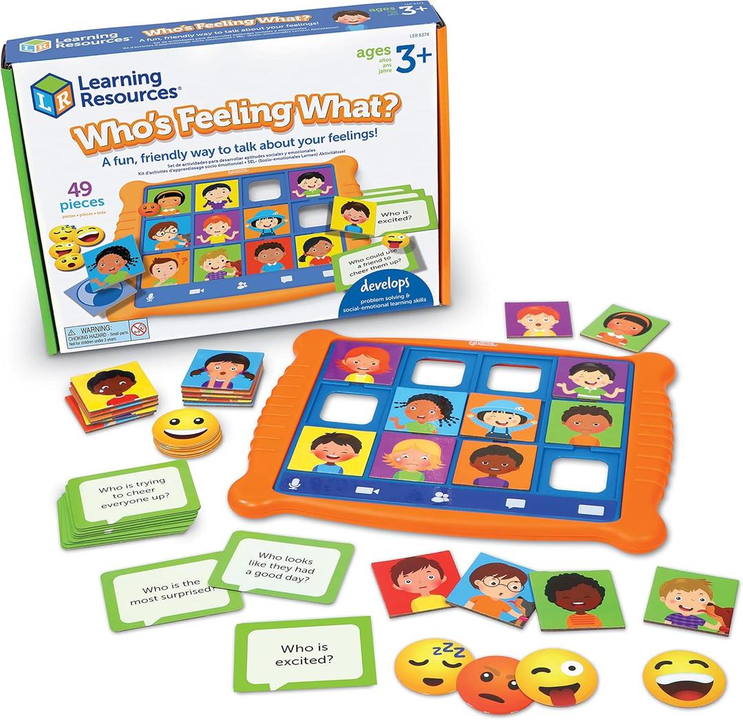 Who's Feeling What? ,Social Emotional Learning Games, Communication Games for Kids, Emotion Toys, Feeling Toys for Kids, 49 Pieces, Age 3+