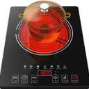 Electric Cooktop, Portable Electric Cooktop 1800W Single Burner Stove with LED Touch Screen, 8 Power & 8 Temperature Levels, Timer, 110V-120V Hot Plate for Home Camping