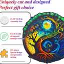 Wooden Jigsaw Puzzle for Adults,Night Tree House Animals Shaped Magic Puzzle Pieces Best Gift for Adults,Can be Used as a Cool Mouse Pad,241pcs,(13.38 * 13.38 inches)