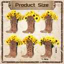 Cinnvoice 6 Pcs Wooden Centerpieces for Tables Baby Shower Decorations Tabletop Boxes Party Favor for Birthday Baby Shower Wedding Garden Tea Party(Cowboy)