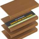 Bamboo Wire Shelf Covers for 30" x 16" Racks, Snap-On Modular Removable Wire Rack Cover for Pantry & Kitchen, Set of 4, Walnut