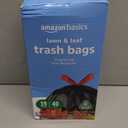 Amazon Basics 39 Gallon Lawn & Leaf Heavy Duty Drawstring Trash Bags, 20% Post Consumer Recycled, 40 Count