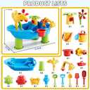 Kids Sand Water Table for Toddlers 1-3 3-5 Years, Outdoor Activity Play Set with Beach Toys, Shovels & Molds, Summer Outdoor Beach Outside Backgard Sensory Toys for Kids Boys Girls 1.5+ Years
