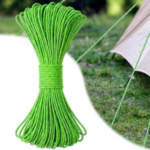 SATINIOR 98 ft Uhmwpe Reflective Rope 2mm 400kg Breaking Strain 16 Strand Braided Tent Guy Guide Reflective Cord Ultra Light for Sailing Dinghy Yachting Cruising Camping Kite Surfing Hiking(Green)