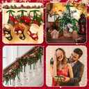 2 x 24 Pcs Green Velvet Bows Ornaments for Christmas Tree, Vintage Rustic Elegant Velvet Christmas Bows Tree Decorations, Indoor Home Decor for Wreath Mantle Gift Wrap Holiday Decor, 3/8'' W, 5 * 7 inch