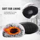 Winter Snow Boots for Women: Mid-Calf Booties with Fur Lined Zipper Comfortable Waterproof Warm Outdoor Shoes (8.5, Black)