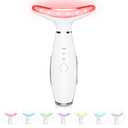 7 Color Neck Face Massager - Facial Massager Tool for Skin Care at Home, Vibrating Face Massager with Thermals, Galvanic Machines White