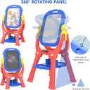 Kids Art Easel for Toddler Age 3-5 Magnetic Double-Sided Board | Adjustable Standing Chalkboard & Whiteboard with Painting Accessories, Birthday Christmas Gift for 3 4 5 Year Old Boys Girls