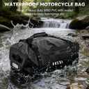 HEETA Waterproof Motorcycle Dry Bag, Waterproof Duffel Luggage Travel Bags with Zippered Closure & Pocket, Shoulder Straps, Large Space for Motorcycling Camping Commuting Boating (Black, 50L)