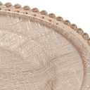 Ms Lovely Cross-stitch Pattern Glass Charger 12.6 Inch Dinner Plate With Beaded Rim - Set of 4 - Rose Gold Color