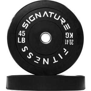 Fitvids Olympic Bumper Plates Set, 2" Weight Plates for Strength Training & Weightlifting, Paris or Set or Set with Barbell, Multiple Options (Black, 45LB)