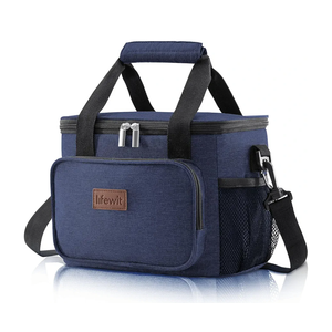 Lifewit Medium Lunch Bag Insulated Lunch Box Soft Cooler Cooling Tote for Adult Men Women, Dark Blue 12-Can (9L)