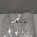 The Drop Women's Marcy Ribbed Polo Top (Large, Light Heather Grey)