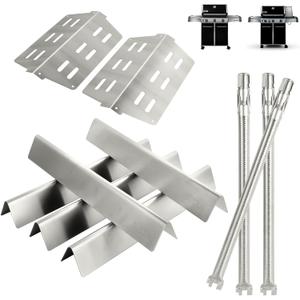 Genesis 300 310 Series Grill Parts Kit for Weber Genesis E310 E330 S310 E320 S330 EP310 S310 S320 EP330 Parts, SUS 304 Stainless Steel Flavorizer Bars Heat Deflector Burner Tube Kit, 7620 7622 62752 (Silver)