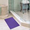 Ample Decor 100% Cotton Bath Mat 34x20 Inches, 1350 GSM Thick Plush, Soft Absorbent, Oeko-Tex Certified, Durable Construction Purple