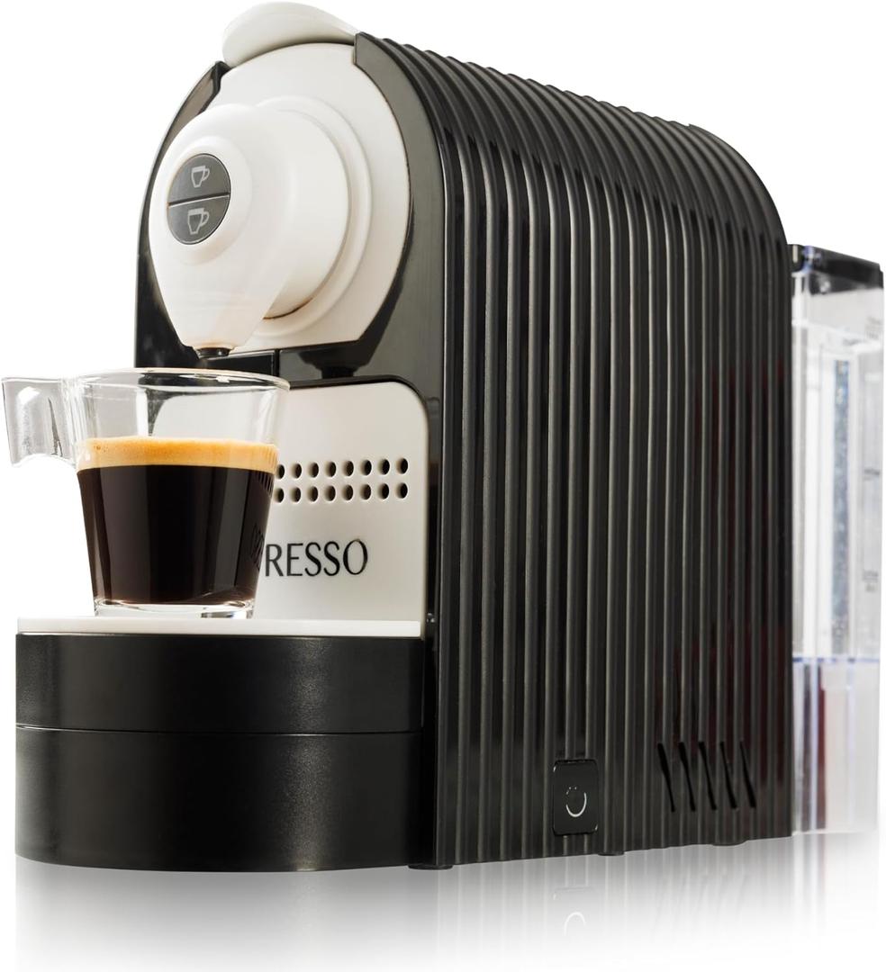 Mixpresso Black Espresso Machine for Nespresso Compatible Capsule, Single Serve Coffee Maker Programmable for Espresso Pods, Premium Italian 19 Bar High Pressure Pump 27oz 1400w Black Coffee Maker