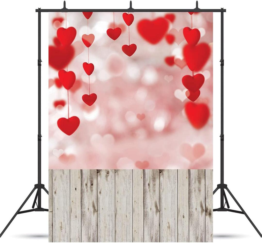 WOLADA 5x7FT Valentine's Backdrop for Photography 10870 (Red)
