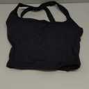 romansong Strappy Yoga Sports Bras for Women Padded Criss-Cross Back Tank Tops (Medium, Black)