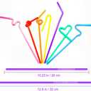 200 Pcs Colorful Plastic Long Flexible Straws.(0.23'' diameter and 10.2" long)