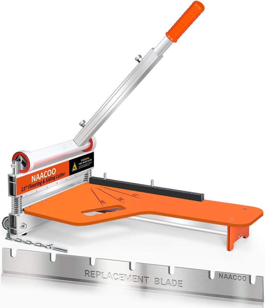 13in Laminate Floor Cutter with Wheel, Extra Blade Work Efficiently | 1 Step Meet Angle&Length Cut,13MM Lvp Cutter, Flooring Tools to Cut Vinyl Plank Floor, Engineer Wood, LVT, VCT, SPC, WPC