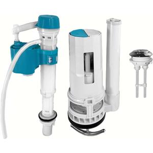 2-Inch Top Dual Flush Valve Repair Kit for One Piece Toilet (10"-13" Tank Height) - Fits 2.44"-2.83" Drain Holes | Includes 2-Inch Flush Valve, 2.2" Thread Push Button, Fill Valve