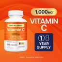 Purely Holistic Vitamin C 1000mg, 365 Capsules, 12 Month Supply, 2 Stage Timed Release with Ascorbic Acid, Rosehip & Acerola Cherry Bioflavonoid, Immune System Support, Vegan, Exp 02/2029