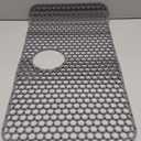 Sink Protectors Mat - 25.79"x13.98" Kitchen Sink Pad for Bottom of Basin for Protection of Stainless Steel and Tableware, Farmhouse Rubber Basin Mat Protector with Rear Drain - Light Gray