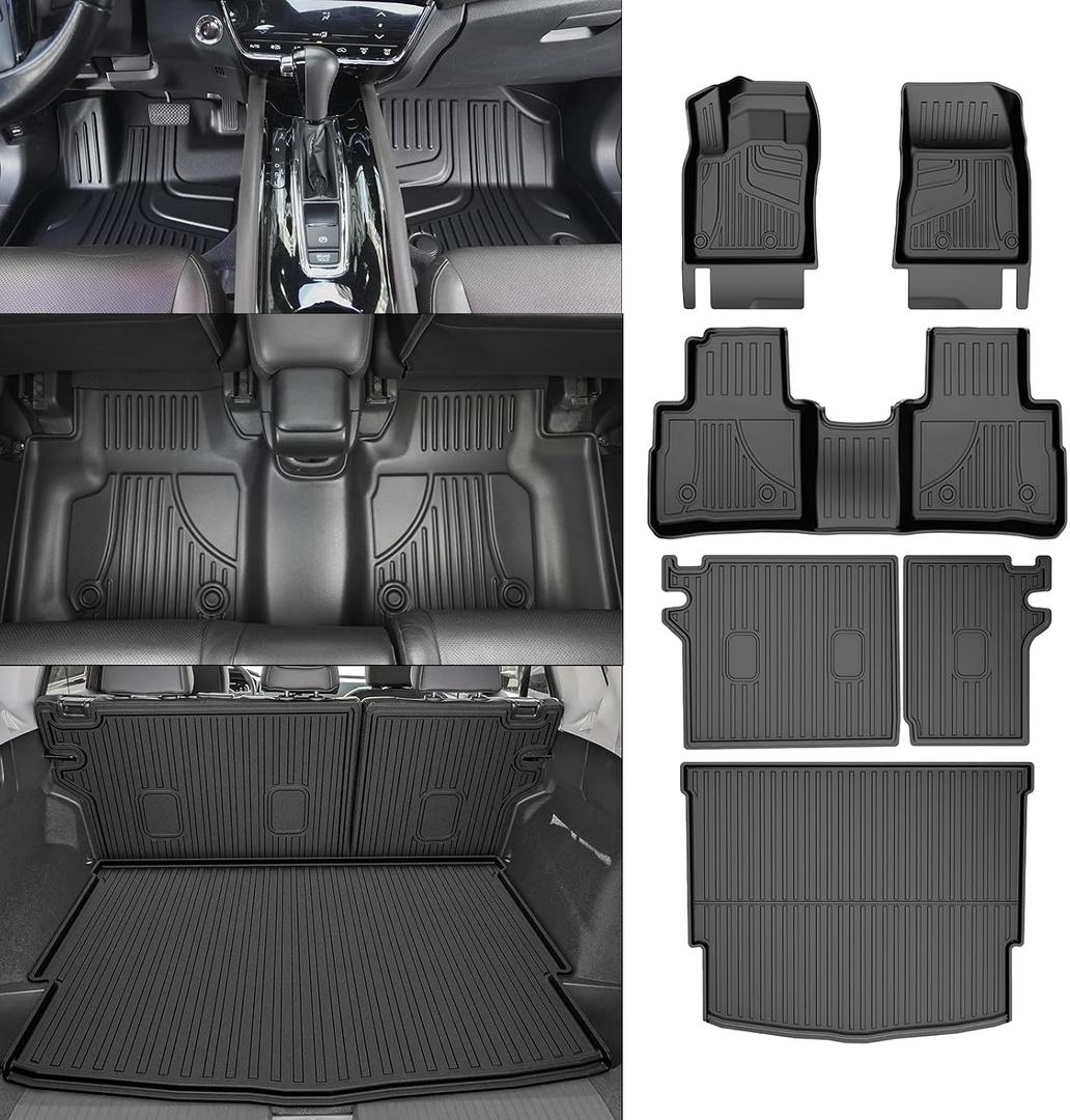 AOMSAZTO Floor Mats Full Set for Nissan Rogue 2021-2026 Accessories (Not for Sport), All Weather Floor Mats Cargo Liner Backrest Mat for Car Floor, Custom Fit Heavy Duty Trunk Liner Black