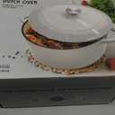 Mueller 6qt Enameled Cast Iron Dutch Oven, Heavy-Duty Casserole and Braiser Pan with Lid and Knob, Oven-Safe up to 500 F & Across All Cooktops, White