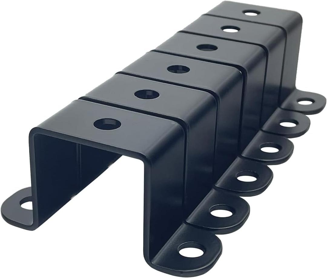 6 PCS 1.5x1.5" Square Pipe Tube Strap Clamps,1.5 inch metal u shaped bracket, steel u clamp bracket for mounting,Black