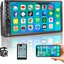 7" Car Stereo Double Din Touch Screen Car Radio Audio Receiver FM Radio Bluetooth Video Remote Control MP5/4/3 Player Android Phone Mirror Link USB/SD/AUX Hands Free Calling with Camera