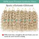 New Gogo Curl Crochet Hair Pre Looped 8 Packs Pre Twisted Curly Crochet Hair for Black Women Beach Curl Wave Crochet Synthetic Hair Extensions (14Inch 613#)