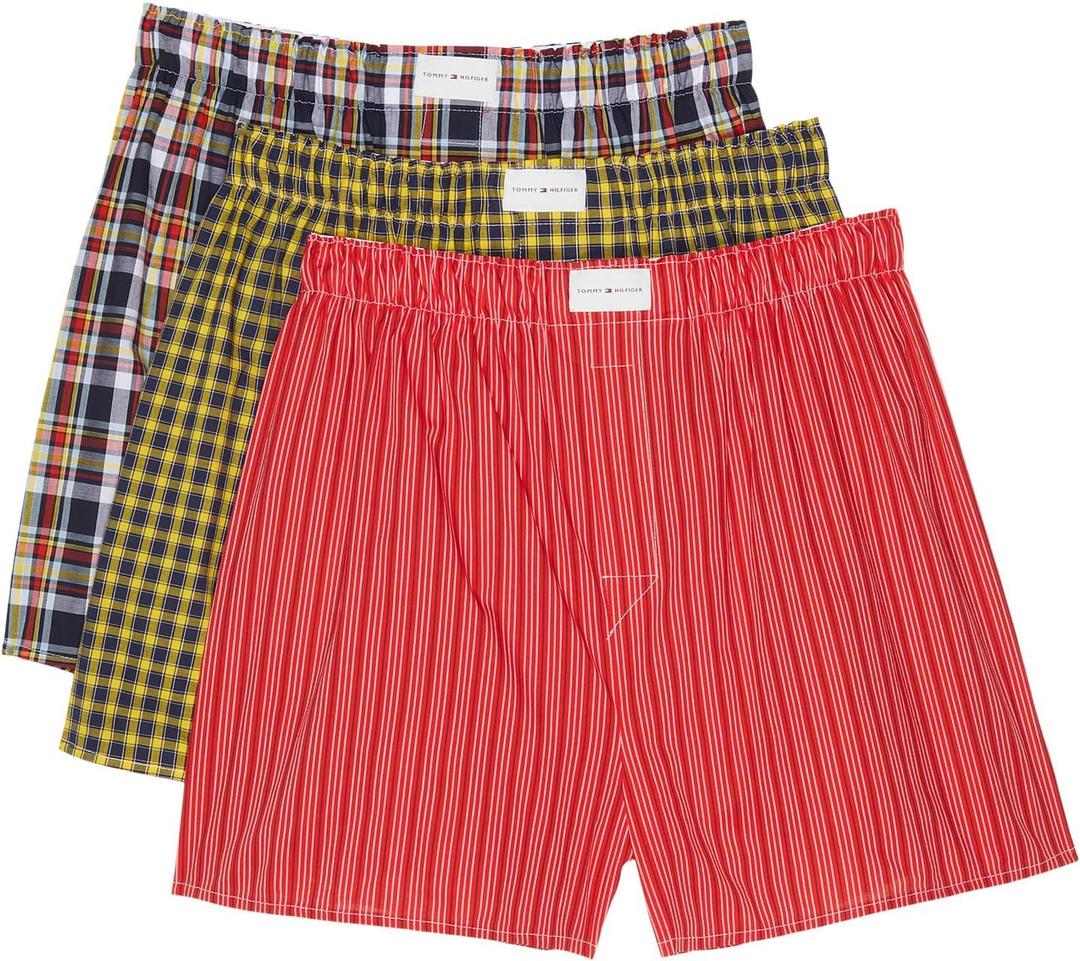 Tommy Hilfiger Men's Cotton Classic 3-Pack Woven Boxer (Trout) XL