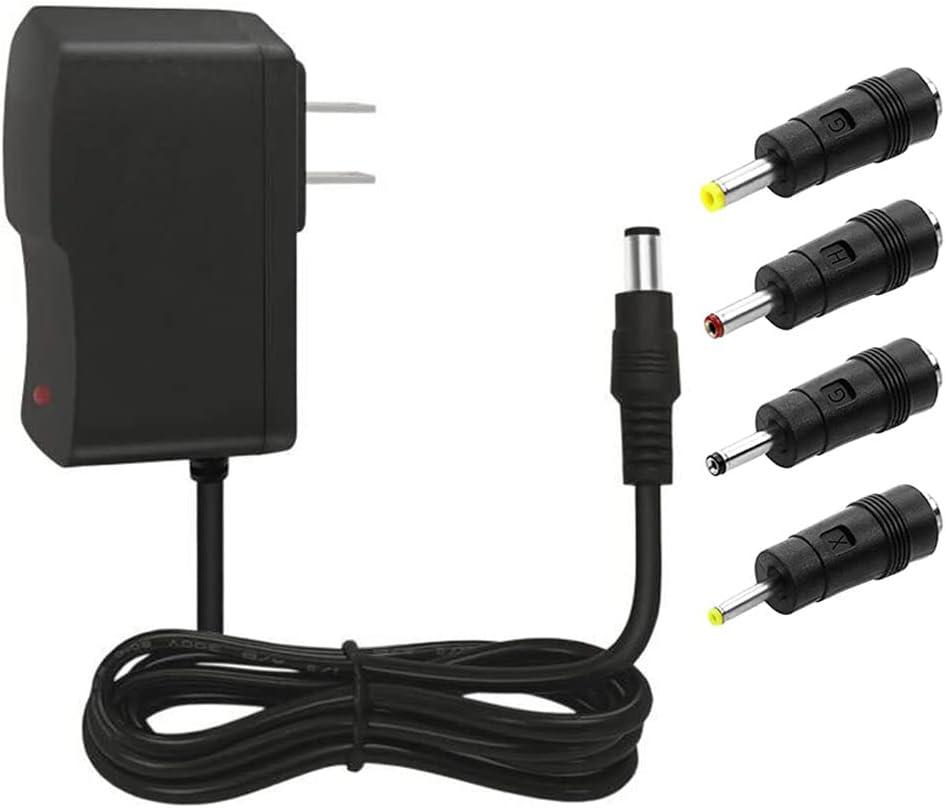 5V 1A Power Supply 5W AC/DC Wall Plug Adapter AC 100V-240V to DC 5 Volt 1Amp 0.5A Replacement DC 5volt Power Cord with 4TIPS for 5v led Lights Security Camera