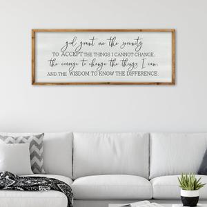 ZZJJHYWGQ God Grant Me Prayer Wall Decor Christian Serenity Prayer Sign 32"12" God Jesus Catholic Prayer Bible Verse Inspirational Quotes for Living Room Bedroom Office Large Hanging Art (Wood)