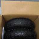 2 Pack 4.10/3.50-4 Tire and Wheel Flat Free, 10 inch Wheels 5/8" Bearings, 2.2" Offset Hub, Solid Tires for Garden Cart, Wheelbarrow, Hand Truck, Lawn Cart, Dolly, Wagon Wheels Replacement