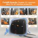 Forklift Cover 600D Fits All Forklifts Up to 8000Lbs All Weather - Waterproof, Sun Rain Snow UV Protection, Full Forklift Protection Cover with Zipper Door, Reflective Strips and Organizer Bag