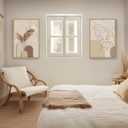 Large Framed Neutral Abstract Wall Art for Living Room, Set of 2 Modern Warm Beige and Taupe Canvas Artwork for Walls, Woman Silhouette Paintings Prints Wall Decor for Bedroom Home Office, 20x30 Inch, 20" W x 30" H x 2Pcs