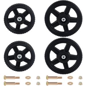 CheeMuii 2 Pack 8" and 2 Pack 12" Lawn Mower Wheels Total 4 Pcs Push Mower Wheels with Bolts and Lock Nuts Kit Fit for Most Standard push Lawn Mowers/Generator/Garden Tiller/Handtruck