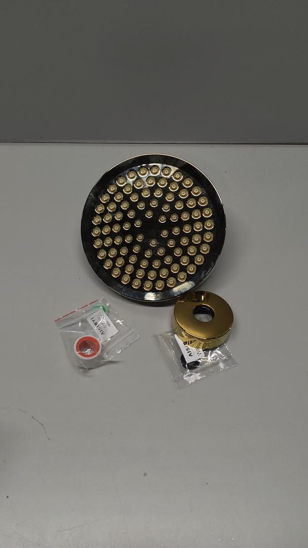 AISINYI High Pressure Rainfall Shower Head, 6 Inches Showerhead with Perfect Adjustable Replacement, Removable Restrictor, Easy Installation for Your Bathroom Shower Heads (Deluxe Gold + Shower Arm)